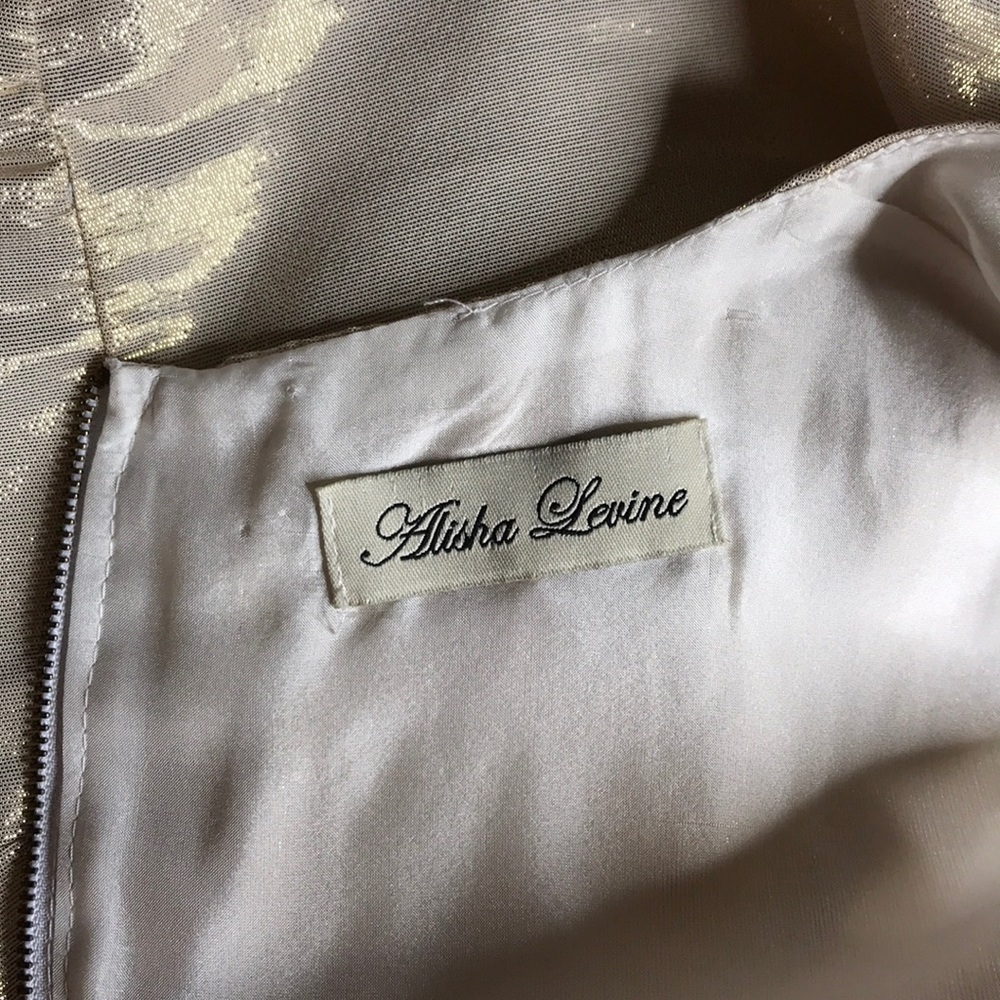 ALISHA LEVINE Gold A-line Sleevless Ruffle Dress S - Picture 7 of 8